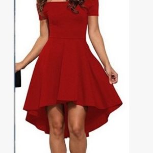 One Shoulder Short Sleeve And Large Swallowtail Skirt