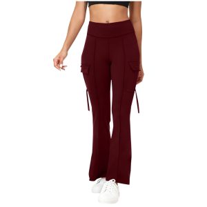 Womens Fashion Solid-Color High-Waisted Yoga Pants
