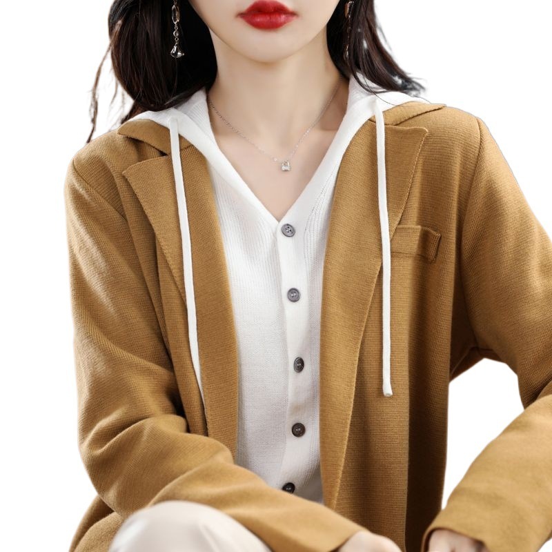 Womens Casual Loose-fitting Solid-color Knit Cardigan - Image 5