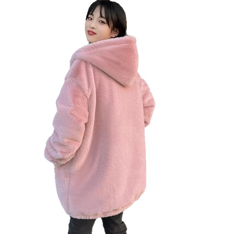 Versatile Stylish Doublesided Plush Womens Padded Coat - الصورة 5