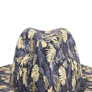 Stylish Leaf-Print Sun-Protective Wide-Brim Gentlemans Hat
