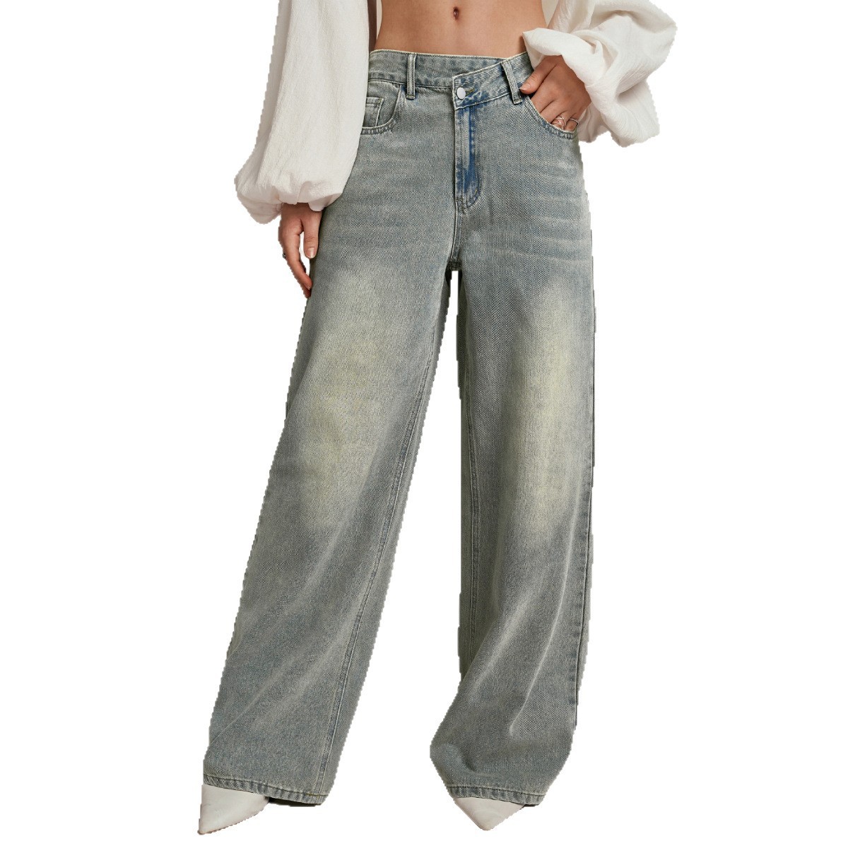 Loose Slightly Flared Street-style Trousers - Image 5