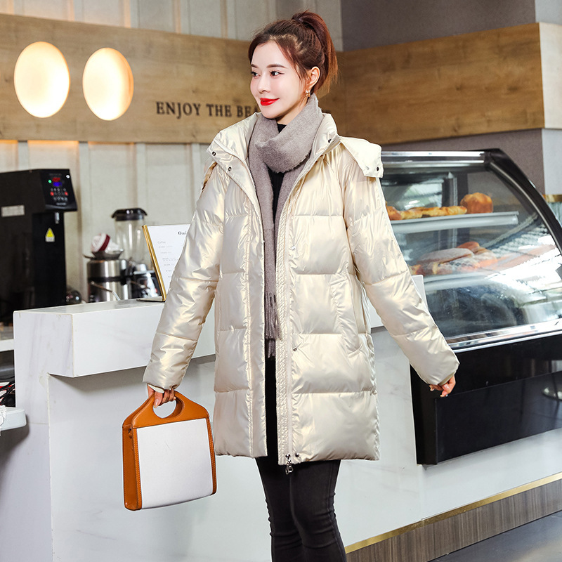 Womens Mid-Length Plus-Size Loose Cotton Padded Jacket In Korean Style - الصورة 2