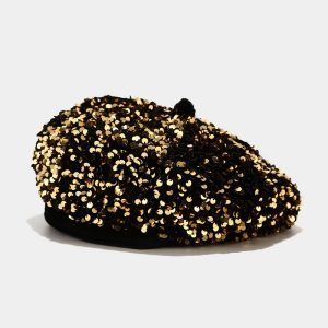 New FallWinter Sequined Trendy Versatile Personalized Pumpkin Hat For Women