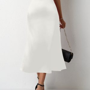 Womens Satin Mermaid Skirt SpringSummer Style