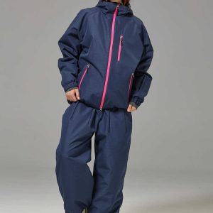 Unisex Windproof And Waterproof Loose-fitting Fashionable Ski Suit Set