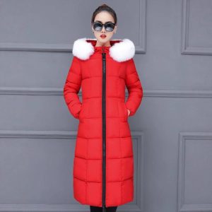 Korean-style Extended Over-the-knee Down Cotton Coat