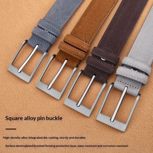 Wear-resistant Scratch-proof Pin-buckle Belt A Vintage Suede Casual And Business Waistband For Trousers