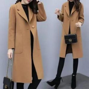 New Autumnwinter Wool Coat, Mid-length, Loose-fit, Korean Style