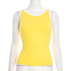 Womens Casual Sporty Cropped Slim-fit Camisole