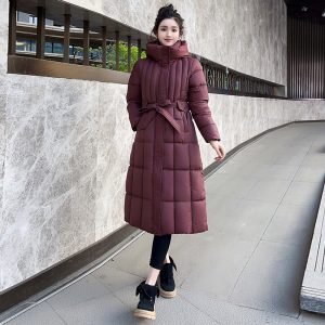 Plus-size Cotton Coat Features A Cinched Waist Design