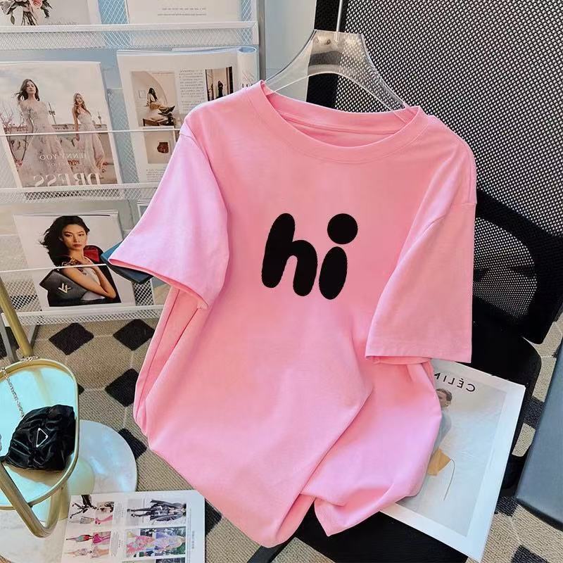 Womens Relaxed Minimalist Short-sleeve Top With A Print - Image 2