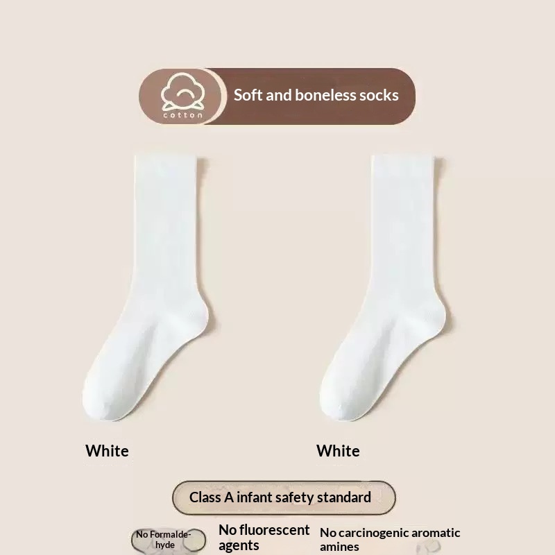 Stylish Boneless Postpartum Socks For Women Solid-color Mid-calf Socks - Image 5