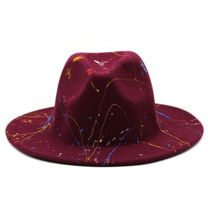 New Unisex Artists Fedora With Colorful Graffiti Paint