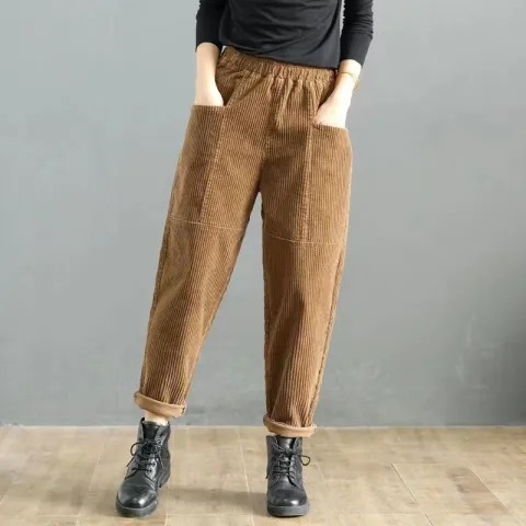 High-waisted Plus-size Casual Pants Loose Slim Harem Carrot Pants