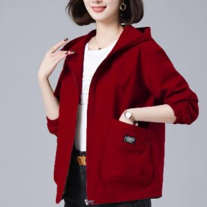 Large Loose Hooded Versatile Casual Age Reducing Jacket