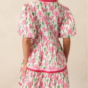 Retro Ink Printed A-line Umbrella Dress