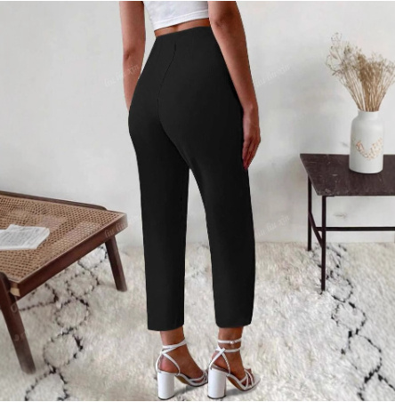 Womens High-Waisted Slimming Straight-Cut Casual Cropped Pants - الصورة 6