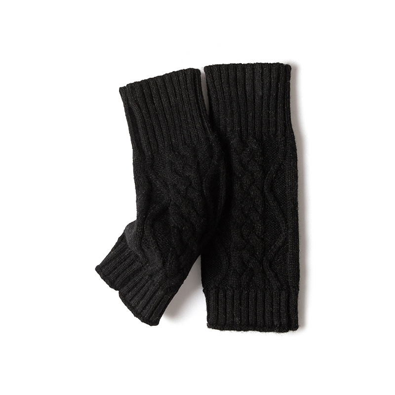 Solid Color Knitted Cashmere Fingerless Gloves - الصورة 7