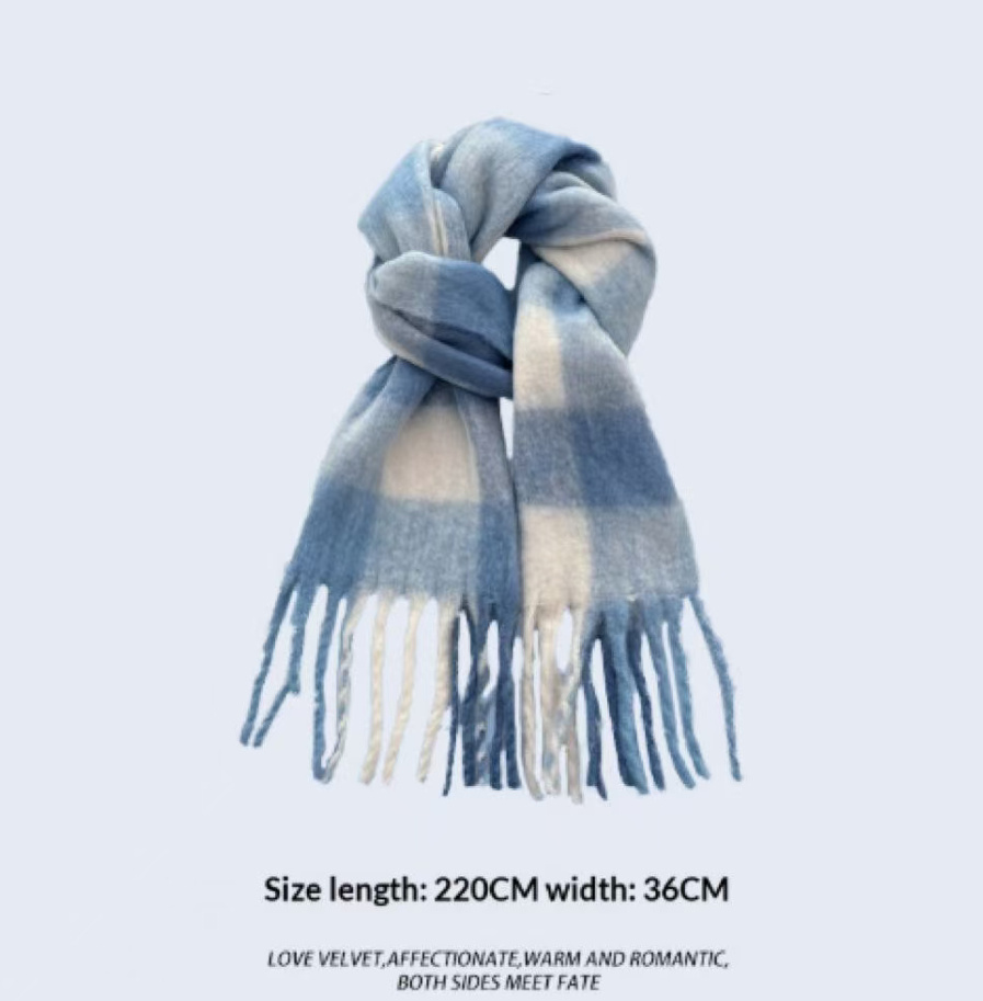 Light Blue Atmosphere Scarf For Women - الصورة 5