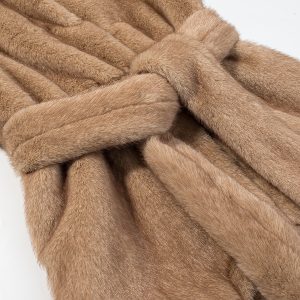 Casual Minimalist Belt With Mink Fur Vest