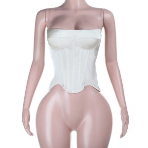 Womens Stylish Sexy Backless Waist-cinching Top