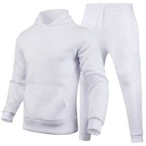 Slim-fit Solid Color Hoodie Set Urban Casual