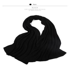 Pure Wool Scarf Relaxed And Slouchy Knitted Neck Warmer Solid-color Cashmere Shawl For Warmth And Neck Protection