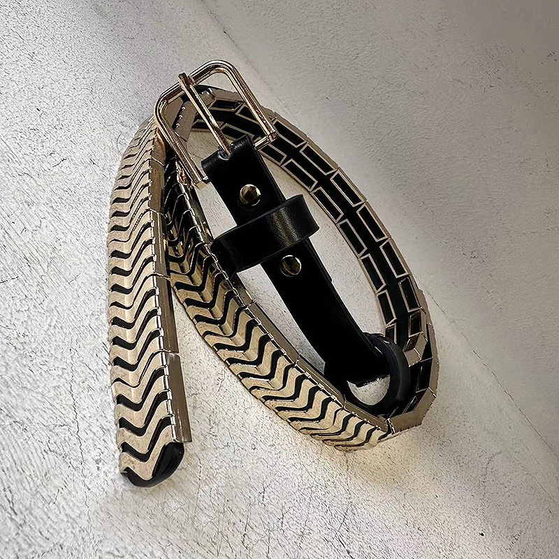 Personalized Metal And Genuine Leather Belt Versatile For Women - الصورة 6