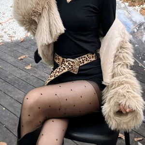 American Retro Leopard Print Metal Engraved Design Belt