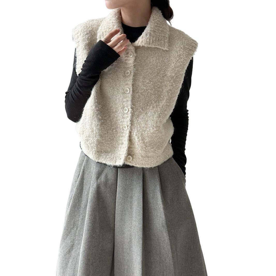 Simple Stand-Up Collar Womens Layered Relaxed Vest - Image 6