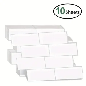10 Pieces Premium Waterproof Wallpaper 3D Peel and Stick Subway Wall Tile Sticker for Kitchen & BathroomChildren's Room