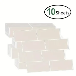 10 Pieces Premium Waterproof Wallpaper 3D Peel and Stick Subway Wall Tile Sticker for Kitchen & BathroomChildren's Room