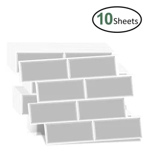 10 Pieces Premium Waterproof Wallpaper 3D Peel and Stick Subway Wall Tile Sticker for Kitchen & BathroomChildren's Room