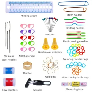 122/100/22Pcs DIY 22 Sizes Crochet Hooks Needles Stitches Knitting Craft Case Crochet agulha set Weaving Tools Sewing Tools