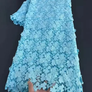 3D Floral Appliques Guipure Lace Heavy Embroidered Water Soluble Cord Fabric African Cupion Cloth Dubai Wedding Dress Forma Wear