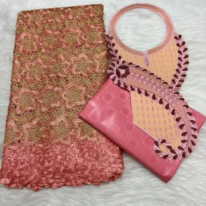 Sky Blue 2.5+2.5 Yards Swiss Voile Lace Fabric With Embroidered African Bazin Riche Fabric For Women Sewing Clothing Lace Fabric