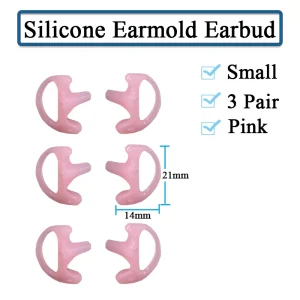 3-Pair Silicone Earbud for Universal Walkie Talkie Radio Air Acoustic Coil Tube Earpiece Headphone Earmold White Black S M LSize