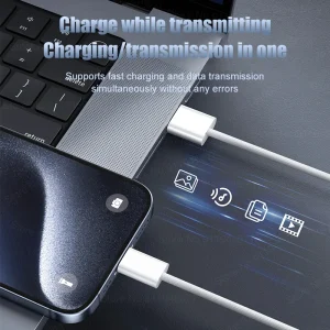 22.5W 3A USB to Type C Fast Charging Data Cable For iPhone 15/15 Pro/15 Pro Max/15 Plus Carplay Phone USB C Cord Nylon Braided