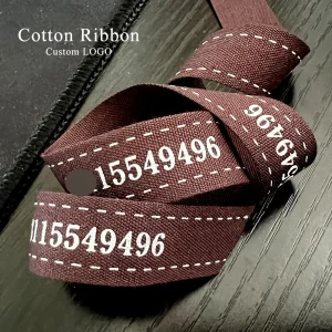 10mm-50mm Custom Cotton Ribbon Print Logo Handmade For Wedding Christmas Decoration DIY Sewing Fabric 100 Yards/Roll