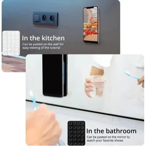 Phone Silicone Suction Cup Holder Strong Adhesive Suction Cup Wall Stand Square Anti-Slip Single-Sided Case Mount Back Sticker
