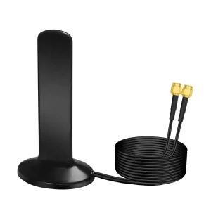 2X2 MIMO 4G LTE 5G Antenna 12dBi Dual SMA Male / TS9 / CRC9 Connectors Magnetic Base 600-6000MHz Omni Waterproof Paddle Antenna