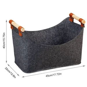45 X 32 X 40 Cm Firewood Box Large Capacity 57 L Foldable Wood Basket Foldable Clothes Storage Basket for Fireplace & Wood Stove
