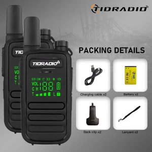 TIDRADIO 2PCS M11 PMR446/ FRS Portable Mini Walkie Talkie IP55 Waterproof Licence-free NOAA Wireless Programming