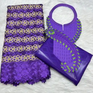 Sky Blue 2.5+2.5 Yards Swiss Voile Lace Fabric With Embroidered African Bazin Riche Fabric For Women Sewing Clothing Lace Fabric