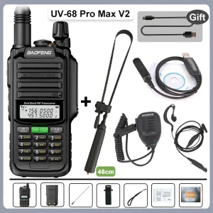 UV-68 Pro Max V2 Baofeng 10W Walkie Talkie Waterproof 8800mah UV98 Pro UV-S22 Pro V2 FM Radio UV68 VHF UHF Dual Band 9R UV-98