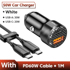 Toocki 50W QC PD 3.0 Car Charger Quick Charge 4.0 USB Type C Car Fast Charging For iPhone 12 13 14 Huawei Samsung Xiaomi POCO