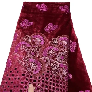 2025 Black African Nigerian velvet lace fabric Sequins Lace Fabric Guipure For Sewing Wedding Party Cloth High Quality Tissu