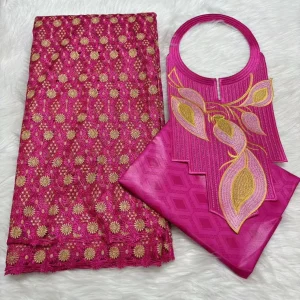 Sky Blue 2.5+2.5 Yards Swiss Voile Lace Fabric With Embroidered African Bazin Riche Fabric For Women Sewing Clothing Lace Fabric