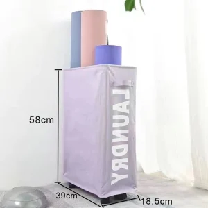 Laundry Basket with Wheels Large Capacity Yoga Mat Storage Basket Multifunctional Foldable Waterproof Dirty Clothes Storage Bag